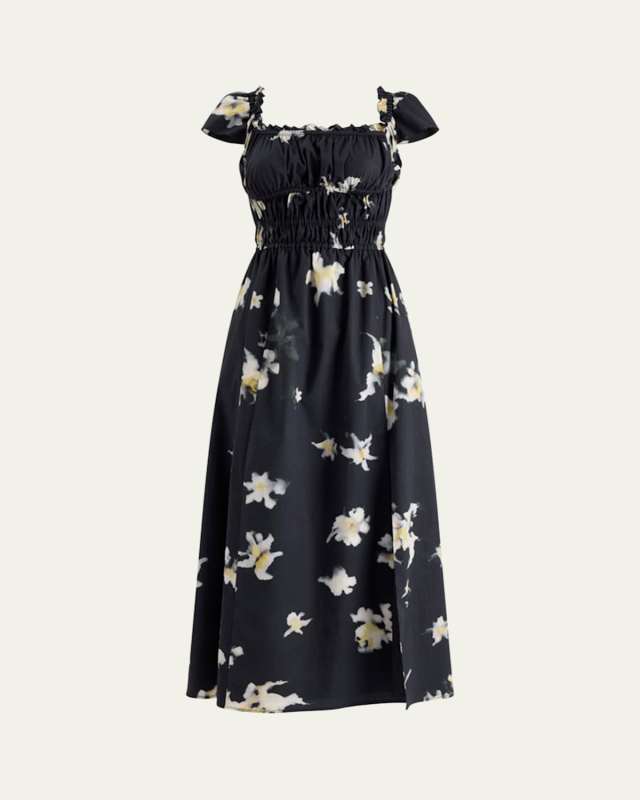 Lily Floral Smocked Midi Dress